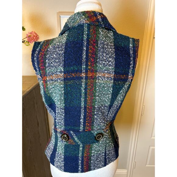 CAbi | Vintage Wool Blend Double Breasted Plaid Vest | Small - Picture 12 of 14